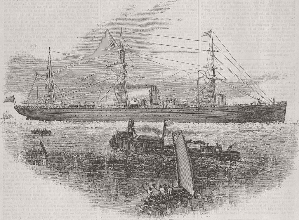 BOATS. Steamship Gallia, Cunard fleet 1879 old antique vintage print picture
